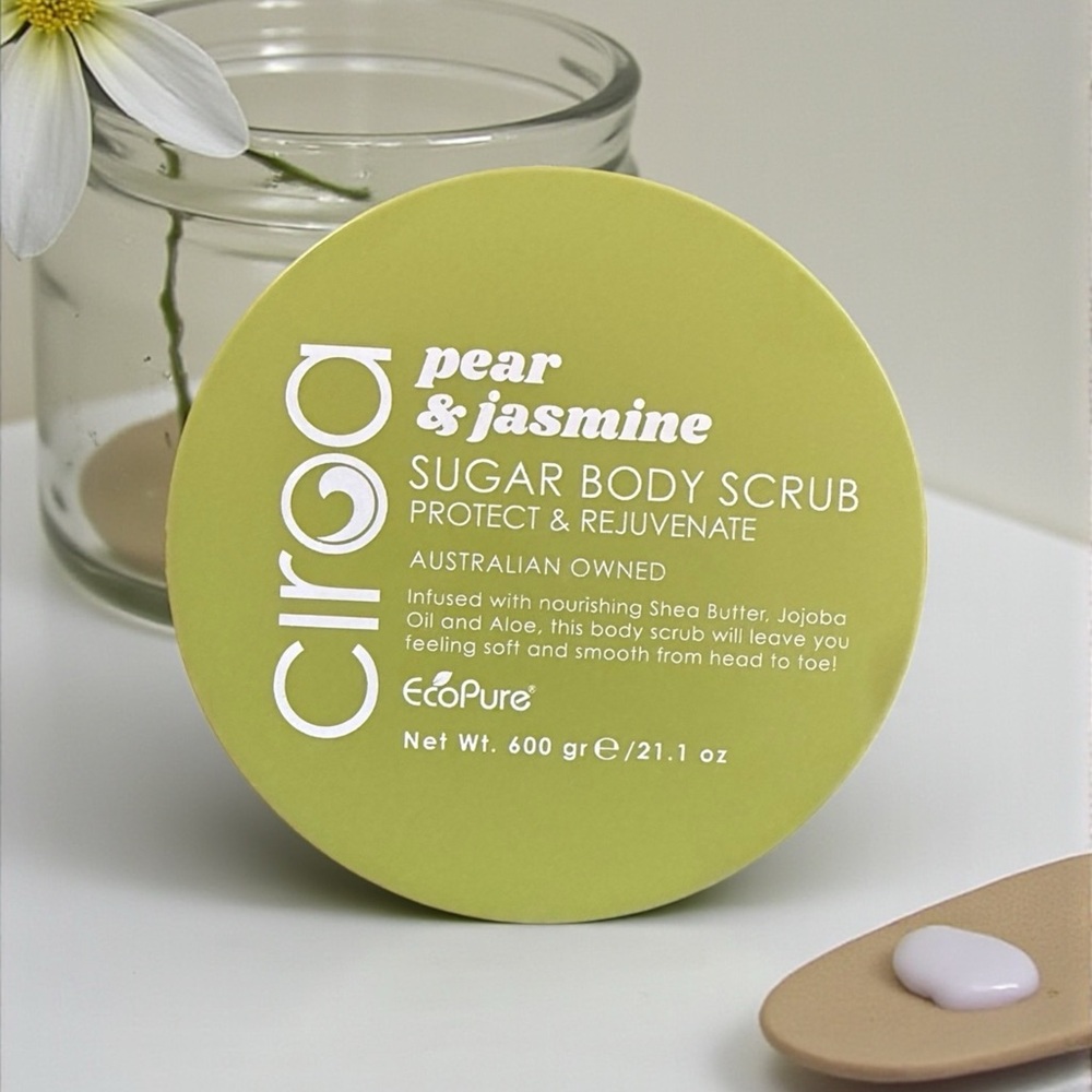 Ciroa Pear & Jasmine Sugar Body Scrub - Light Green